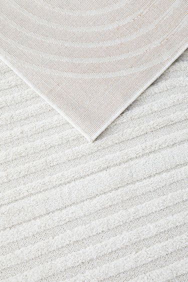 Lotus Abbey White Modern Arch Pattern Hallway Runner Rug
